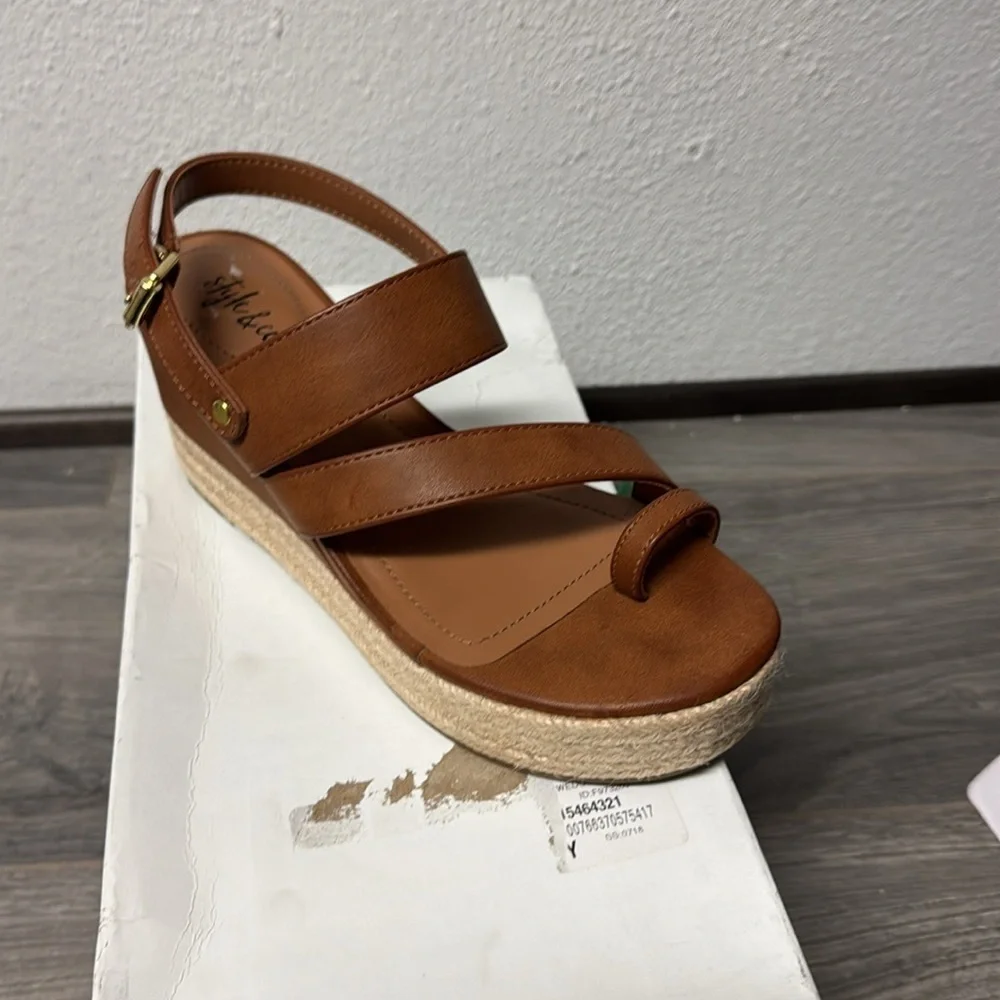 Style & Co. Womens Bettyy Toe Loop Espadrille Wedge Sandals